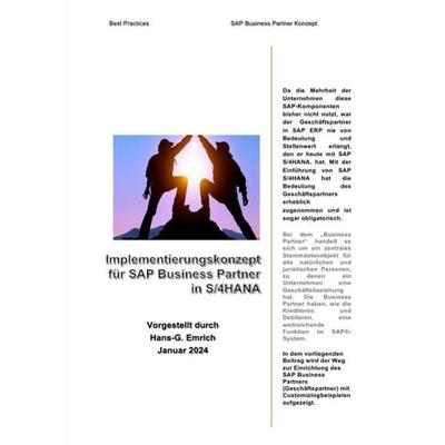 SAP Business Partner Konzept in S/4HANA, Taschenbuch von Hans-Georg Emrich, Epubli, 978-3-7584-6552-9