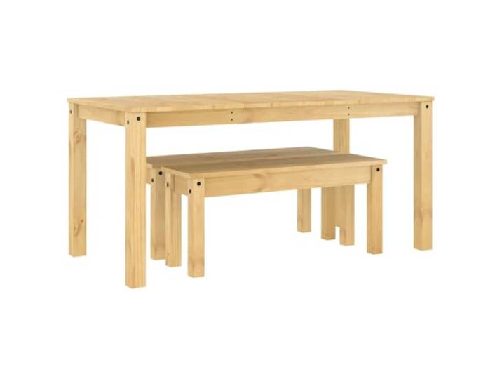 HKQWPBF Essgruppe Panama Massivholz Kiefer 3-TLG. Holz Esstisch Set Minimalistisches Design, Esszimmer, Küche, Tischplatte, Sitzbank