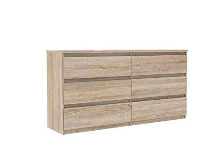 Furniture24 Kommode Chelsea CHLK26, Schubladenschrank, Schubladenkommode, 6 Schubkästen Sonoma Eiche