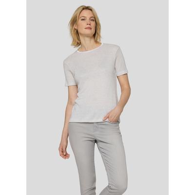 Print-Shirt RABE "T-Shirt", Damen, Gr. 44, weiß (hellgrau), Obermaterial: 87% Viskose, 13% metallisierte Fasern, unifarben, gerade, Shirts