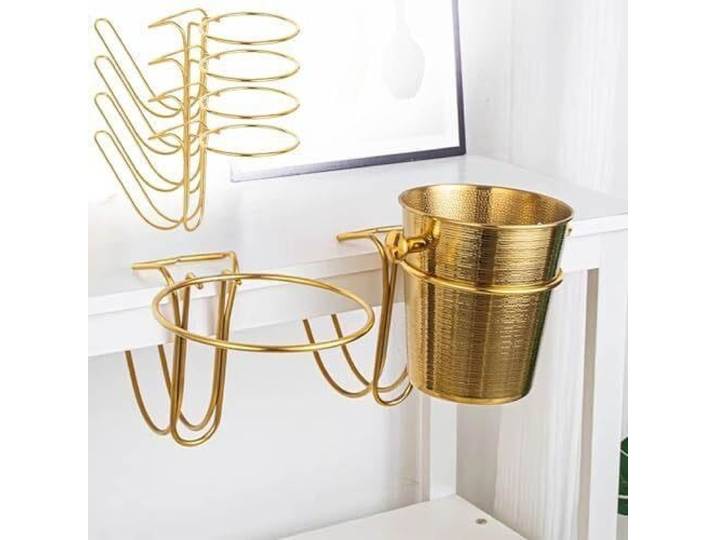 Champagnerkühler-Halter Gold, 4er-Set Edelstahl-Klemmständer Für Tisch Platzsparender Hängehalter für Sekt- & Weinkühler. Robust & stabil. Ideal für Partys, Hochzeiten(Gold,4 pcs - Large)