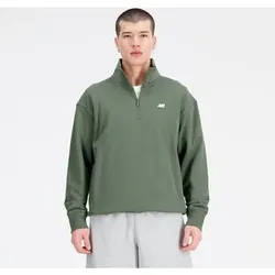 NEW BALANCE Herren T-Shirt Athletics Remastered French Terry 1/4 Zip, Größe S in Weiß Weiß