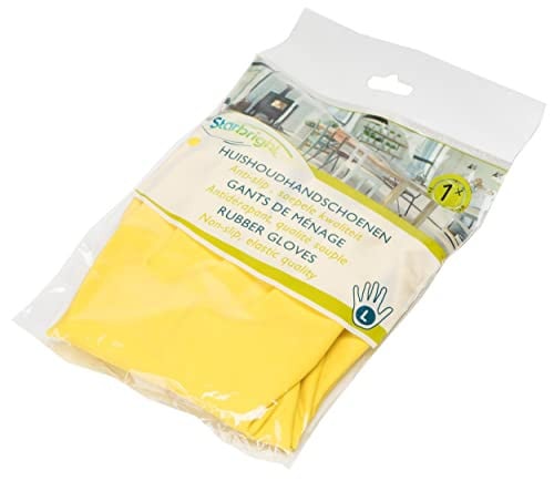 Starbright Latex huishoudhandschoenen Geel Maat L