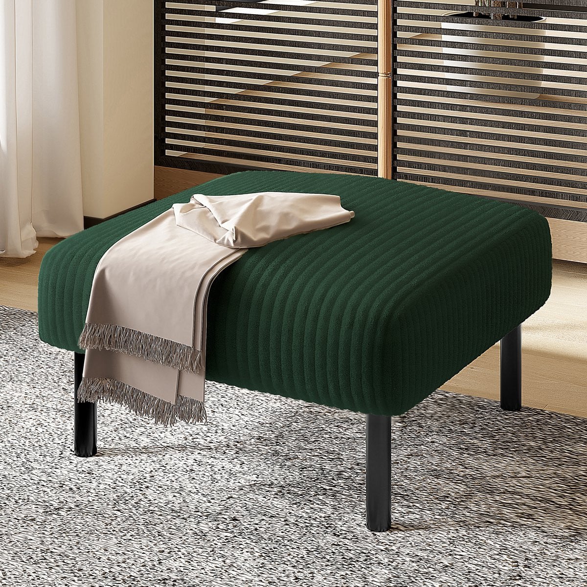 HAUSS SPOLE Voetenbankje - Corduroy Hocker - Groen