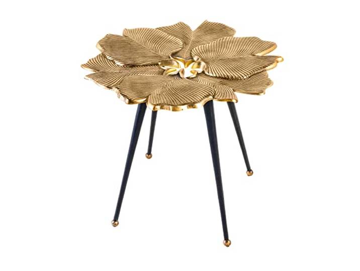 Beistelltisch GINKGO LEAFS - 60cm - Metall - gold Handmade handgefertigt Couchtisch, stabile Konstruktion, Blatt-Design, Eyecatcher, Handarbeit