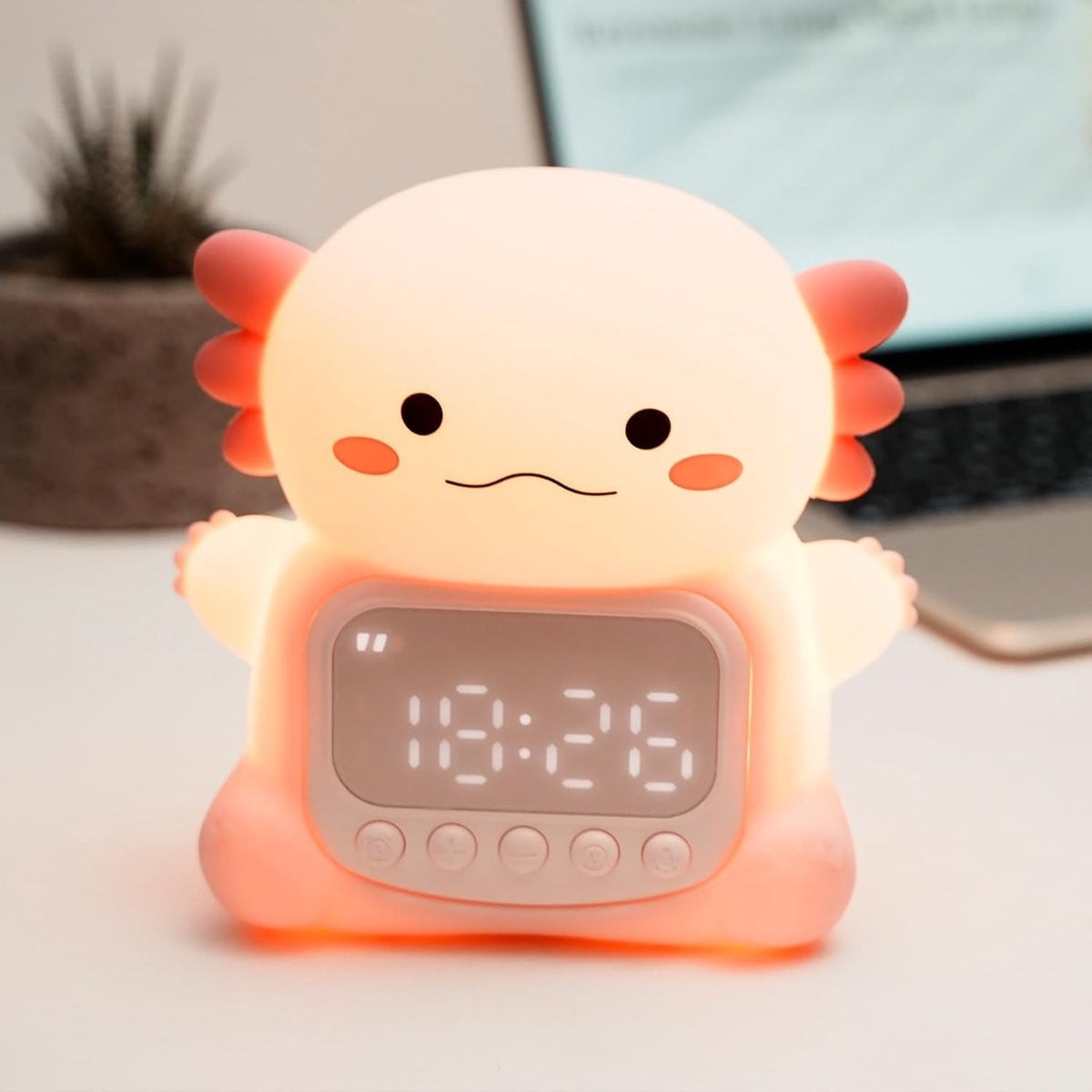 Multifunctionele Siliconen Wekker met Dimbaar LED Nachtlampje voor Kinderen