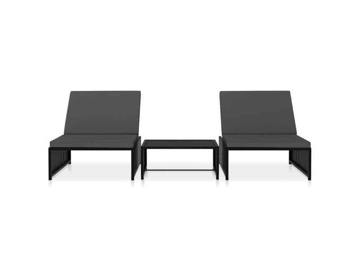 Neuf& 3350 Siège/Bain de Soleil - - CHIC - Chaises inclinables de jardin lot de 2 et table résine tressée