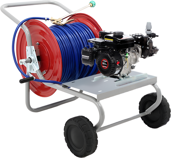AgriEuro TOP-LINE Kit motopompa a scoppio da irrorazione con carrello - Comet MC20/20 - Per prodotti chimici e acidi