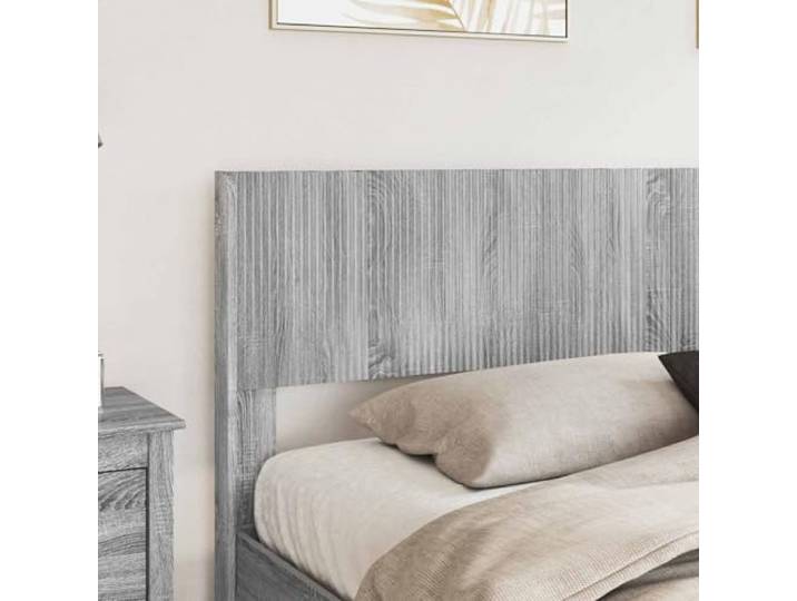 KTHLBRH Bett mit Stauraum Grau Sonoma Technisches Holz, Lattenrost, integrierte Ablagen, modernes Design