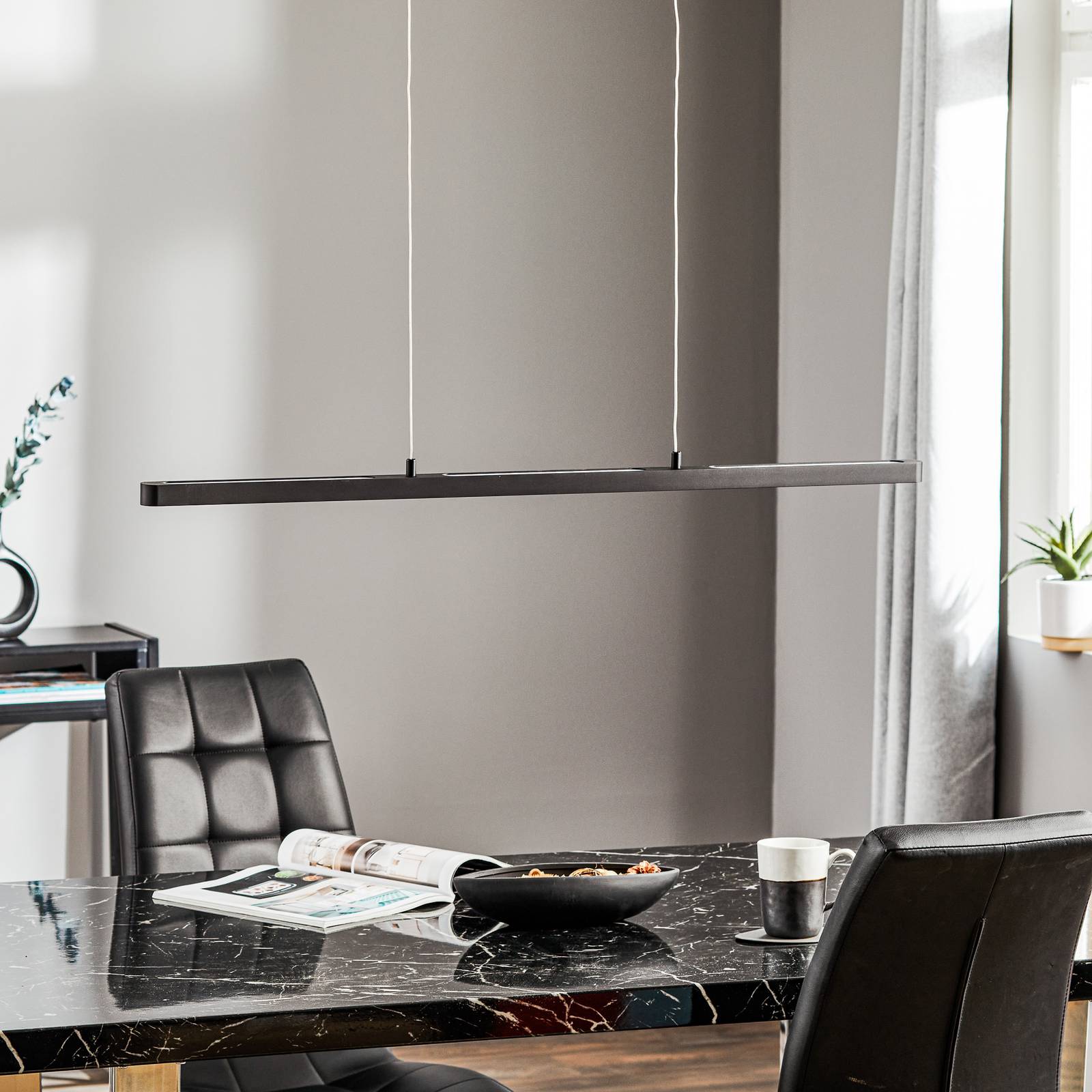 Paulmann Hängelampe Lento, dimmbar, schwarz, für Wohn- / Esszimmer, Aluminium, Modern