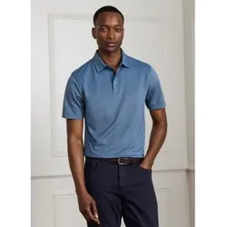 Hackett London für Herren. HM5600180 Polo Silk Pique blau (XL), Lässig, Baumwolle, Klassisch, Kurzarm