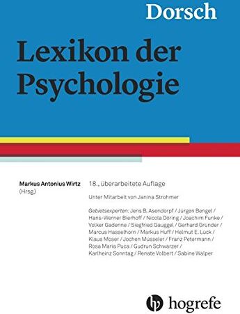 Wirtz, Markus Antonius - Dorsch - Lexikon der Psychologie - Preis vom 09.10.2026 07:28:09 h