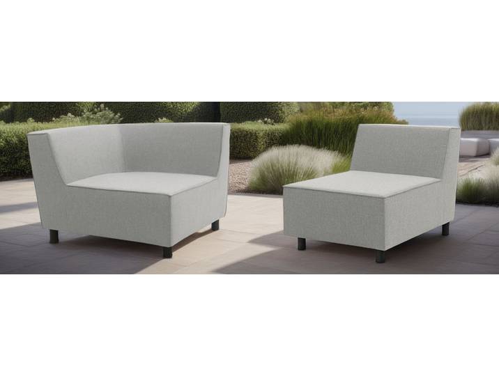 Sofaelement DOMO COLLECTION Sonna, individuell zusammenstellbar , grau (dunkelgrau), B:73cm H:77cm T:103cm, 100% Olefin, Polsterelemente, Sofaelement, Einzelelemente für Terrasse, Garten und Balkon, speziell für Outdoor