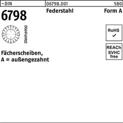 Fächerscheibe DIN 6798 FormA außengezahnt A 2,2 Federstahl 5000 Stück