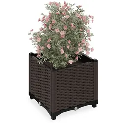 Relaxdays Pflanzkübel in Rattan-Optik Braun,Schwarz