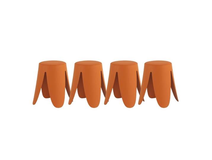 Lot de 4 tabourets bas en polypropylène