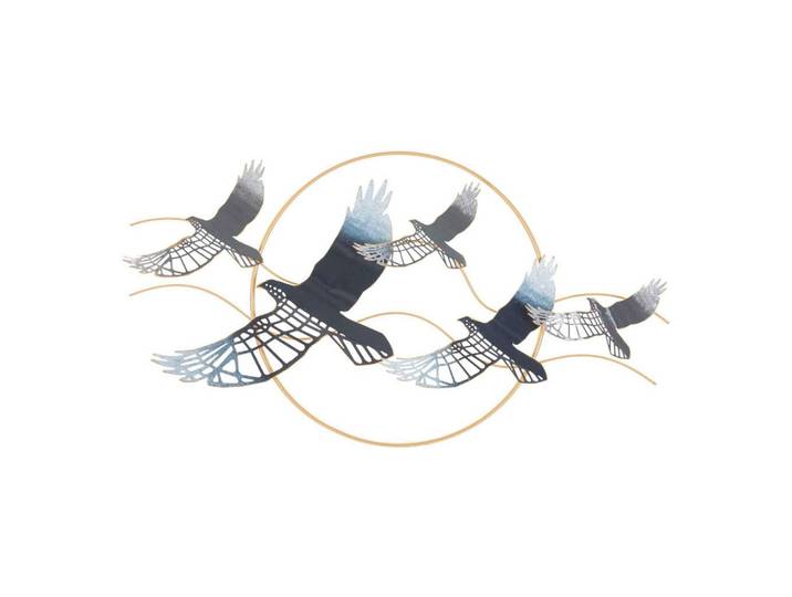Wanddeko Bird Silber/Goldfarben B: 91 cm