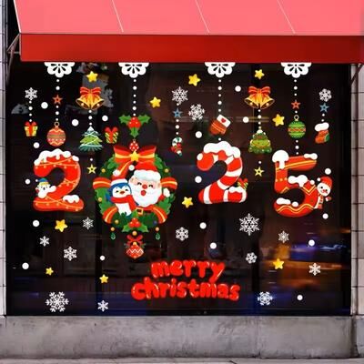 Inspire Select 137 Pieces Snowflake & Window Flower Electrostatic PVC Stickers Reusable Winter Decor Set f