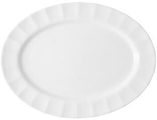 "Fortessa Bloom Bone China, 12.5x9.4"" Platter, White - 12.5x9.4"" Platter"