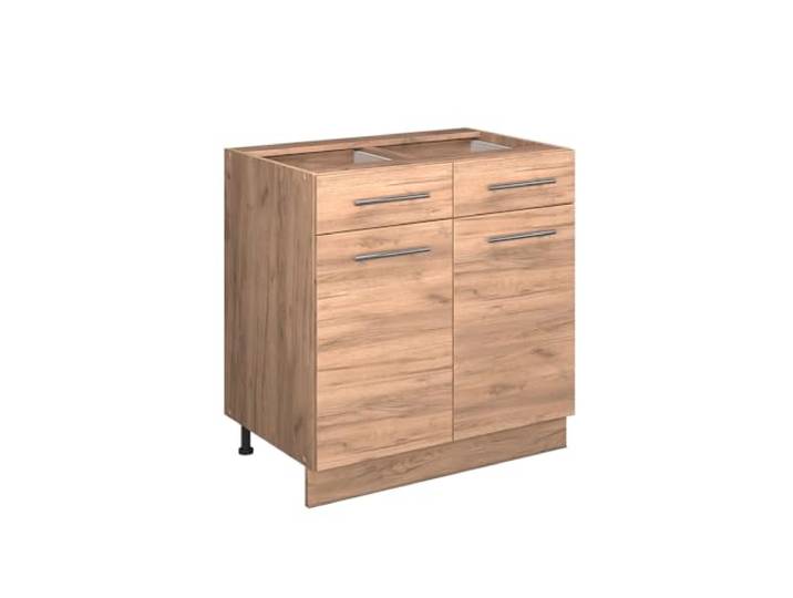 Vicco Küchenunterschrank Fame-Line, Goldkraft Eiche, 80 cm