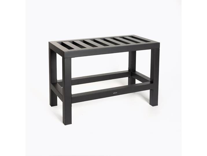 Banc inox noir mat pour pièces humides