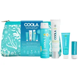 Coola Organic Suncare Travel Set (Spray 60ml + Lotion 25ml + Lip Balm 4,2g + After Sun Lotion 60ml + Pouch)