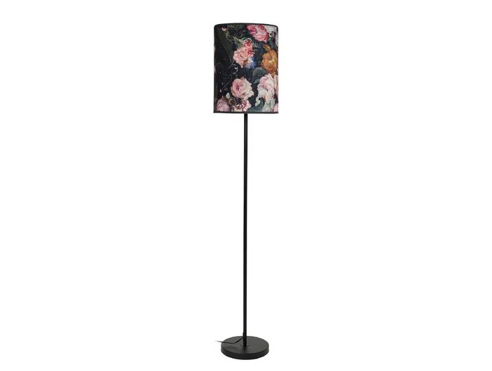 Lampadaire Elden 28 x 132 x 28cm Multicolore/Noir/Noir/Noir fleuri Tissu mélangé E27