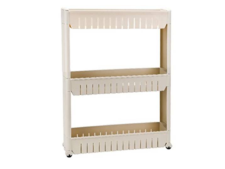 ROHCGHC Rollwagen, Rollender Aufbewahrungswagen Räder Bad Küche Waschküche(/Khaki,3 Tier)