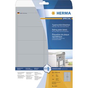 Herma 4223 Typenschild-Etiketten 96x50.8mm silber, 250 Stück