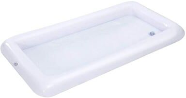 The Handy Homestead Inflatable Ice Serving Tray Buffet Cooler With Drain Plug For Pool Parties, Picnics & Outdoor Events rectangle