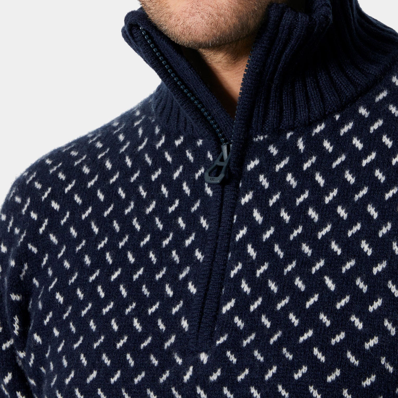 Helly Hansen Men's Arctic Ocean Icelander Wool Knit ½ Zip Sweater - Blue - XL