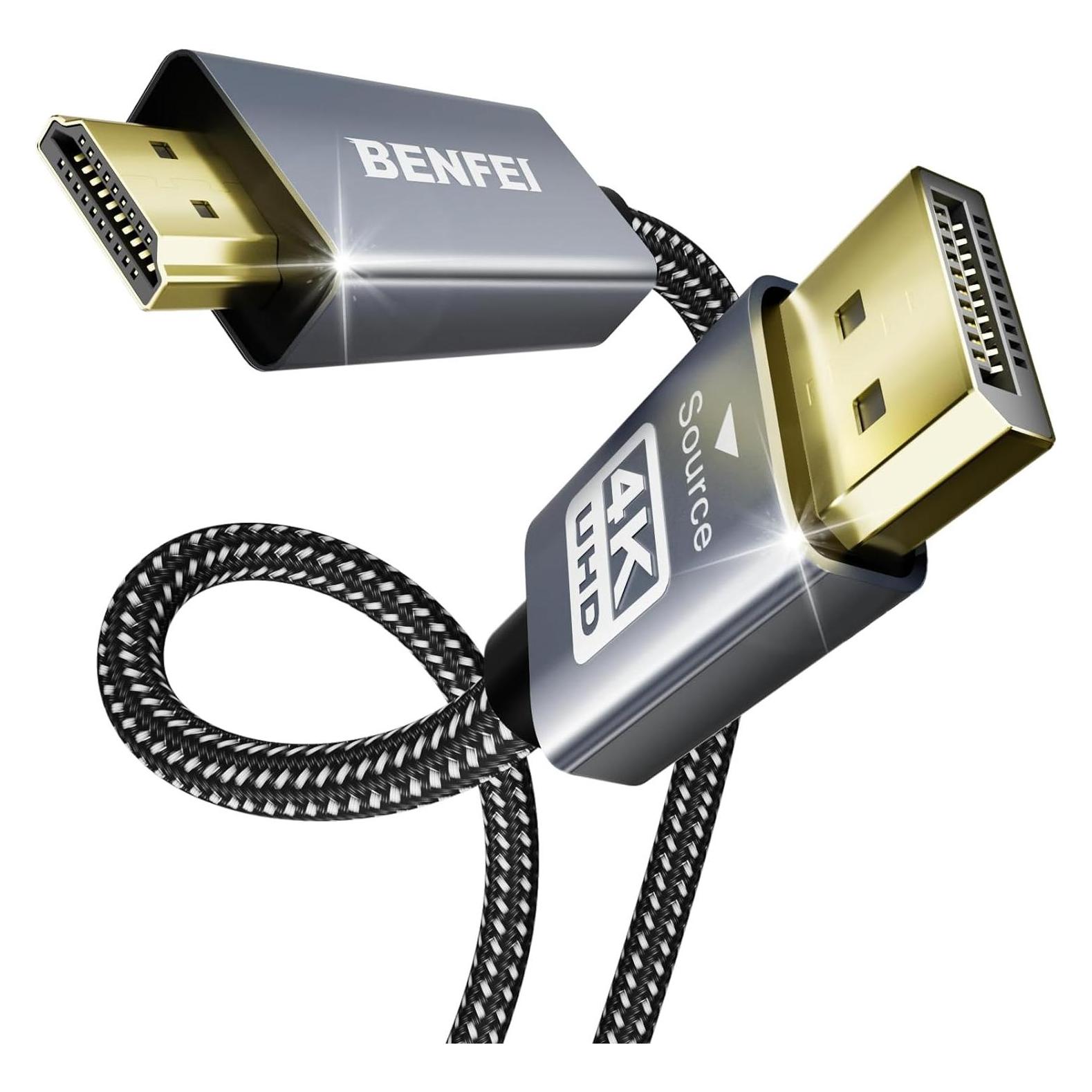 Benfei cable DisplayPort 1.2 to HDMI 1.4 4K unidirectional 0,9 m gray (0.90 m) (70074573)