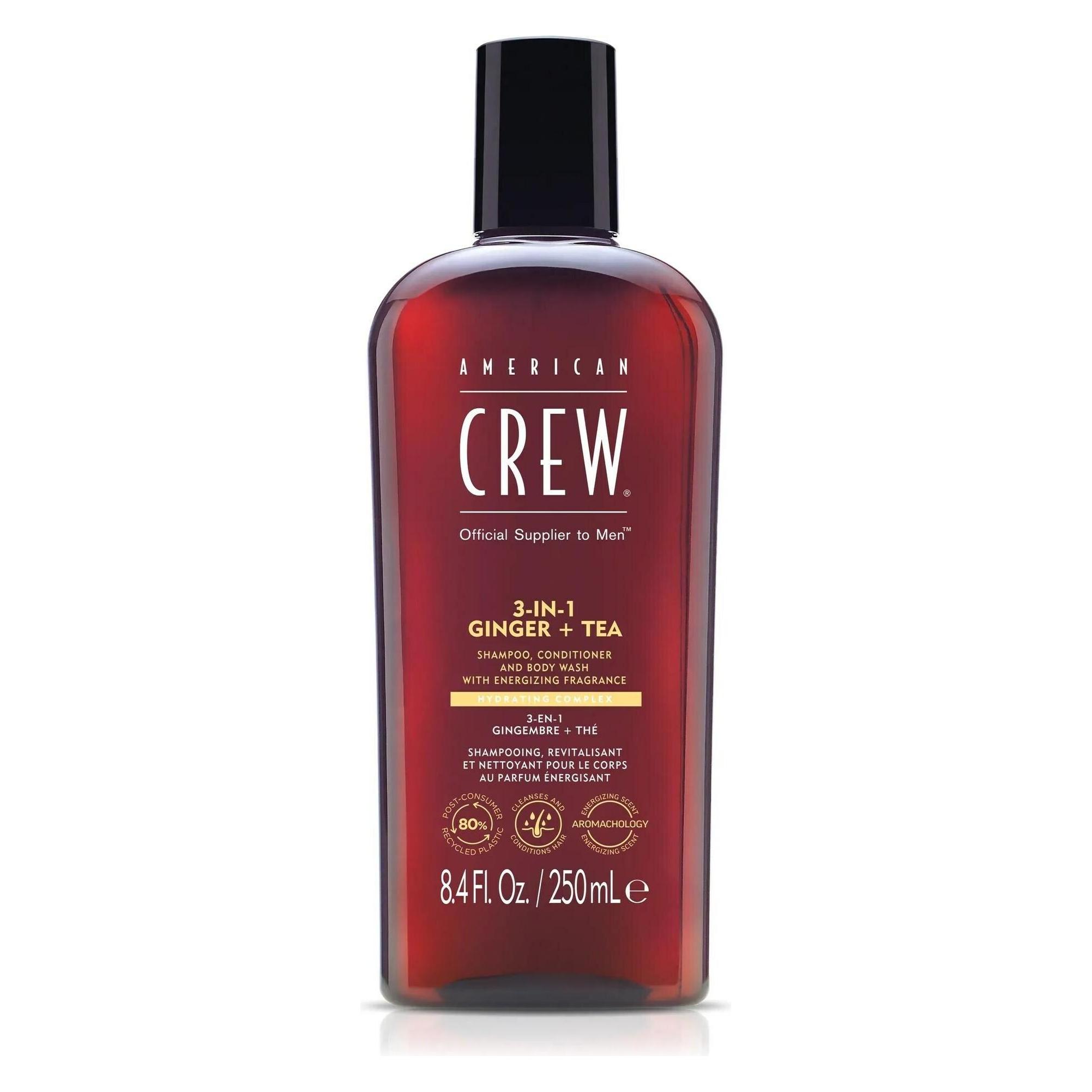 American Crew 3-in-1 Ginger & Tea Shampoo, Conditioner & Body Wash (Flüssiges Shampoo, 250 ml) (7268472000)