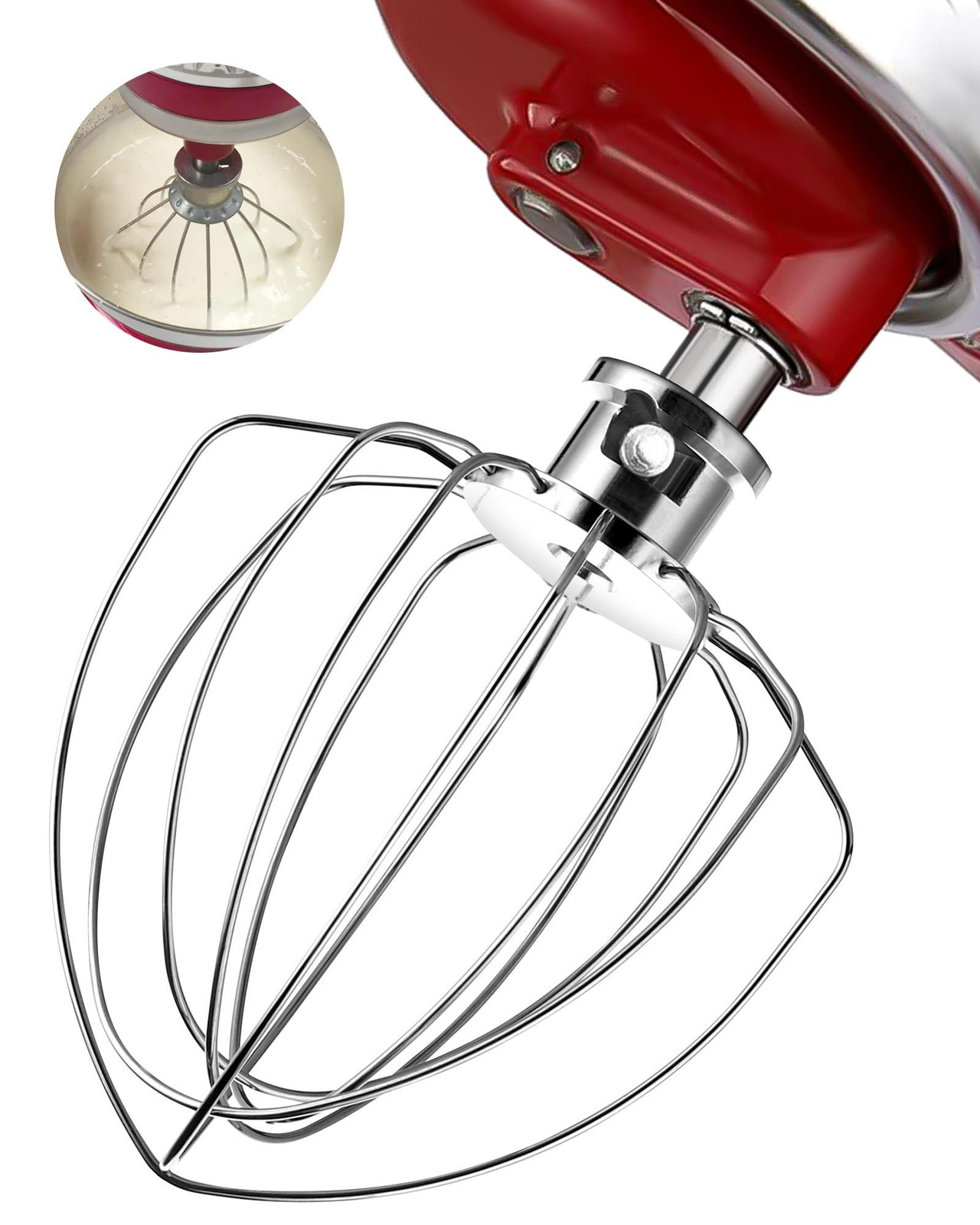 KitchenAid Klopperopzetstuk voor staande mixers van 4,5 en 5 liter met kantelbare kop voor deeg en mayonaise