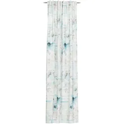 Fertigvorhang FLORA blau (BH 140x255 cm) - BH 140x255 cm
