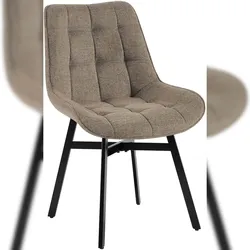 Proregal CHEFGASTRO Esszimmerstuhl ORLEANS Stoff HxBxT 83x54x61cm Taupe Küchenstuhl