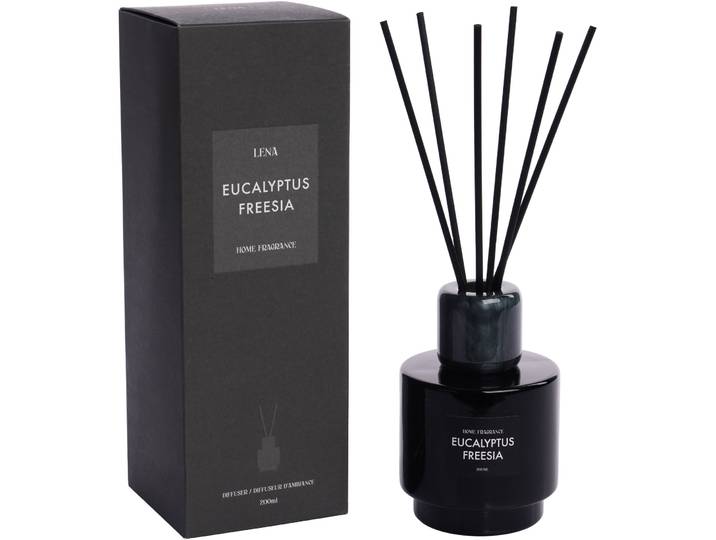Diffusor Lena schwarz Eucalyptus Freesia 200 ml - Material: Glas/Polyresin - Diffusor