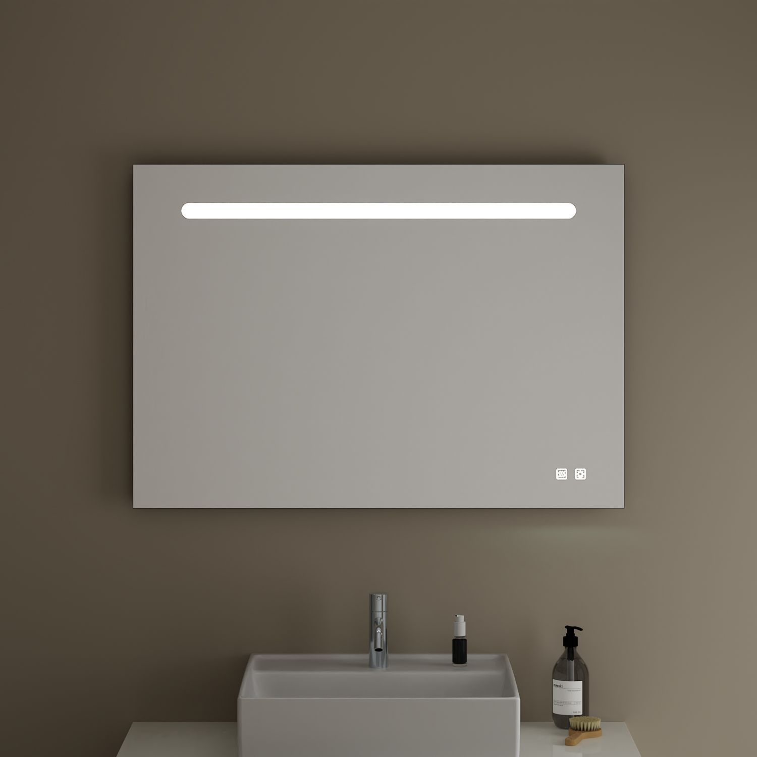 burgbad Eqio Leuchtspiegel mit LED-Beleuchtung horizontal 100 cm, Spiegel, SIIX100PN258,