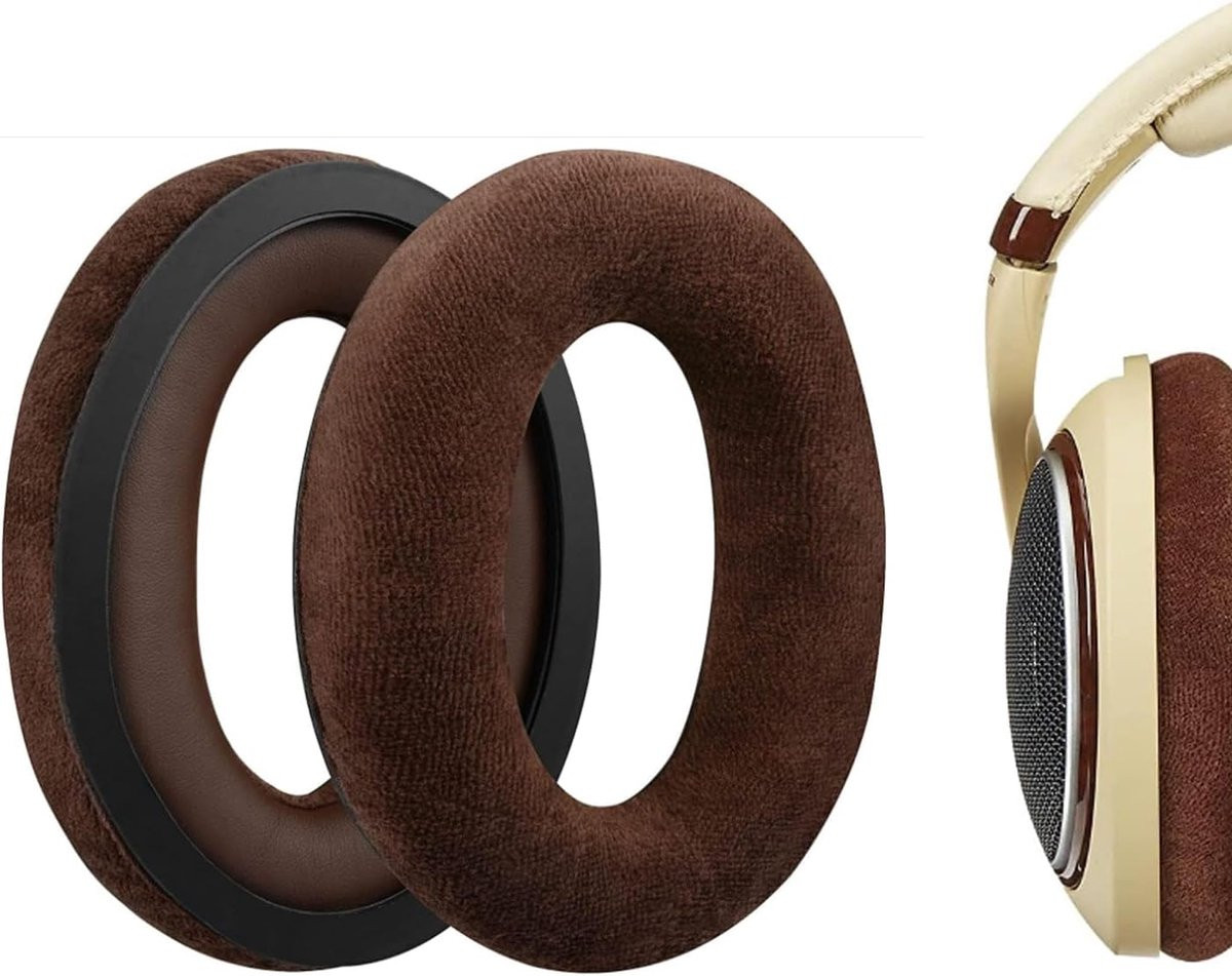 Bruine velours oorkussens voor Sennheiser HD598 HD599 569 559 hoofdtelefoons