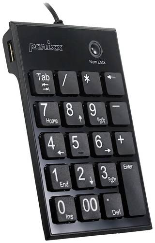 Perixx PERIPAD-202 H B USB Nummernblock Multimediatasten Schwarz