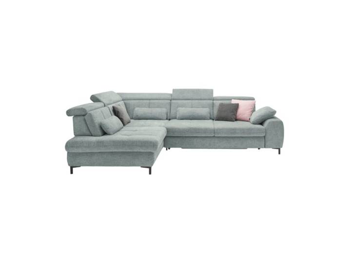 set one by Musterring SO 3400 Ecksofa mit Siztiefenverstellung und opt. Schlaffunktion - Strukturgewebe Famosa ocean - Schlaffunktion - links manuelle Kopfteilverstellung, manuelle Sitztiefenverstellung, Schlaffunktion Modern, Zeitlos