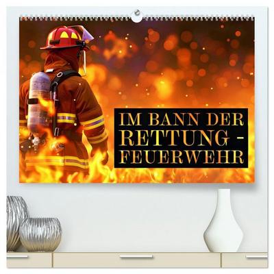 Im Bann der Rettung - Feuerwehr (hochwertiger Premium Wandkalender 2026 DIN A2 quer), Kunstdruck in Hochglanz