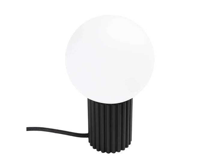 Lampe de table avec relief noir et sphère en verre