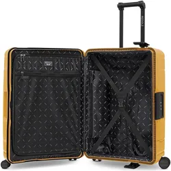 Redolz Essentials 15 4-Rollen Trolley 65 cm mit Dreipunkt-Verschluss, Koffer, Gelb