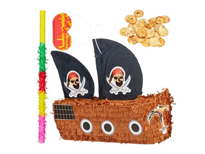 Relaxdays ensemble de pinata 291 pièces « Pirate »