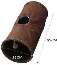 Uplift Essentials Foldable Suede Cat Tunnel For Play And Exercise small Brown