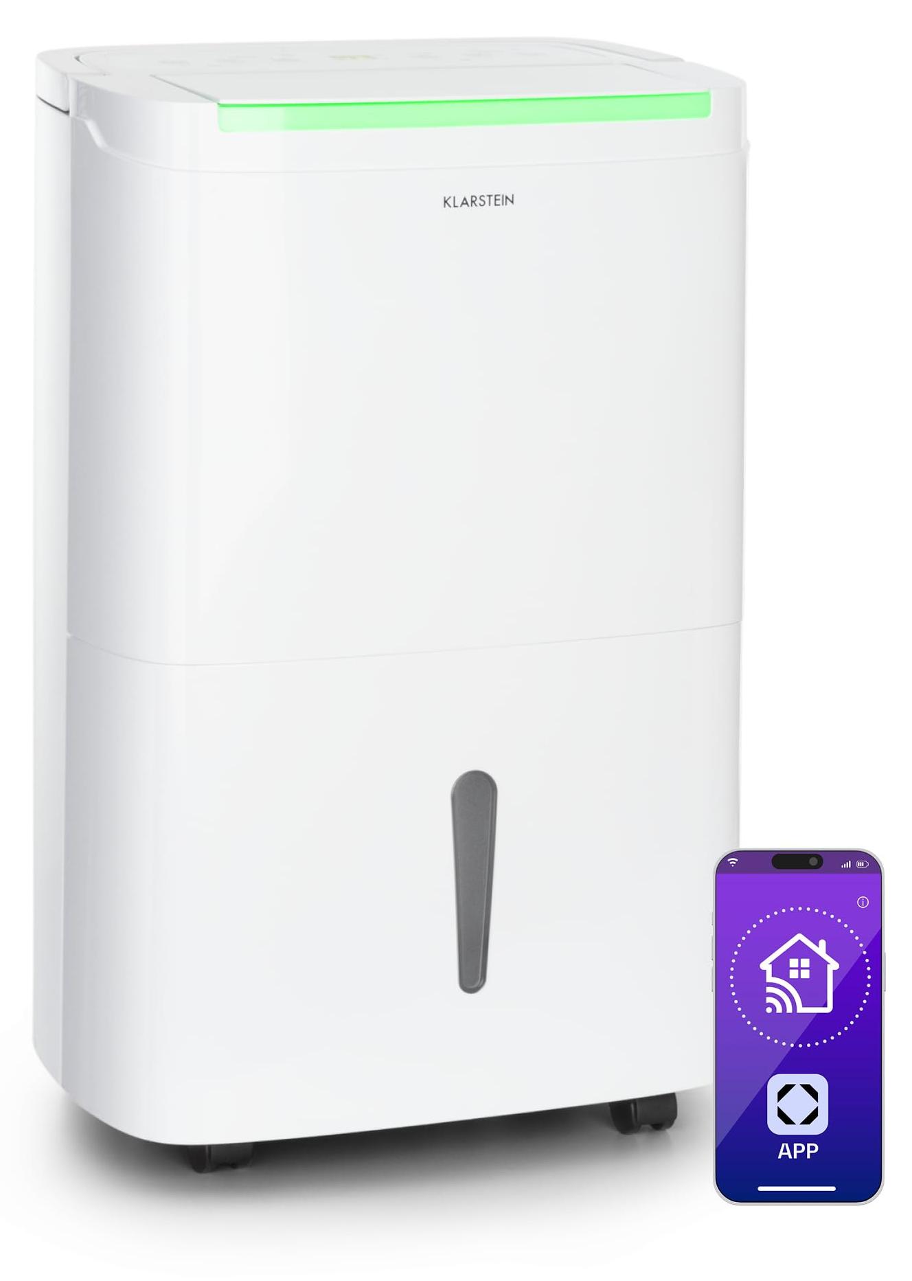 Luftentfeuchter 50 l/24 h, WLAN, 7 l Tank, 45-55 m², Timer