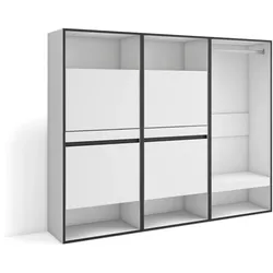 SKRAUT HOME Schuhschrank, Platzsparender Schrank, 180x35x145 cm, Schlafzimmer, Offener Schrank, Modern Style, Weiß _ 459_49