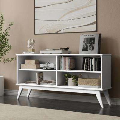 "WYNDENHALL Tierney SOLID HARDWOOD 30 x 64 inch Modern Low Bookcase - 14"" d x 64"" w x 30"" h"