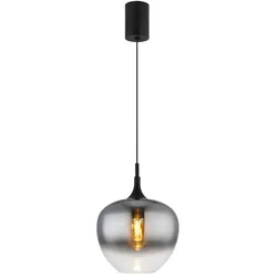 Pendelleuchte Hängeleuchte Esszimmerlampe Glas Höhenverstellbar Schwarz H 150 cm